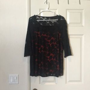Evans Lace top in Orange and Black 16